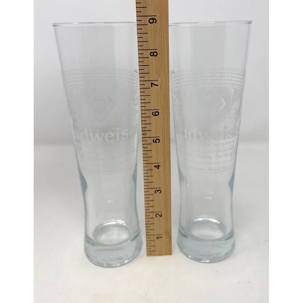 BUDWEISER Set of 2‎ Signature Glasses Gift Set 16oz Pint